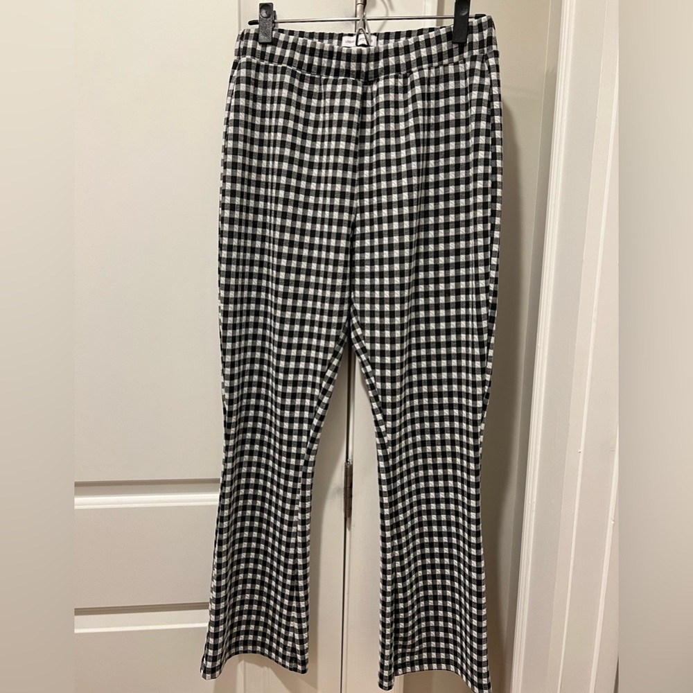Urban Outfitters Black and White Checked Flare Pants - Sz L